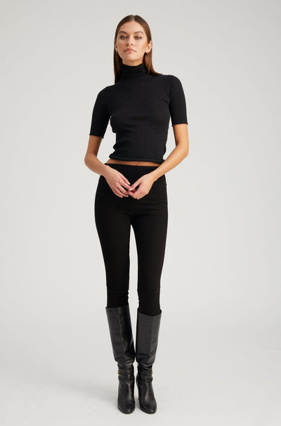 Black Suede Crop
