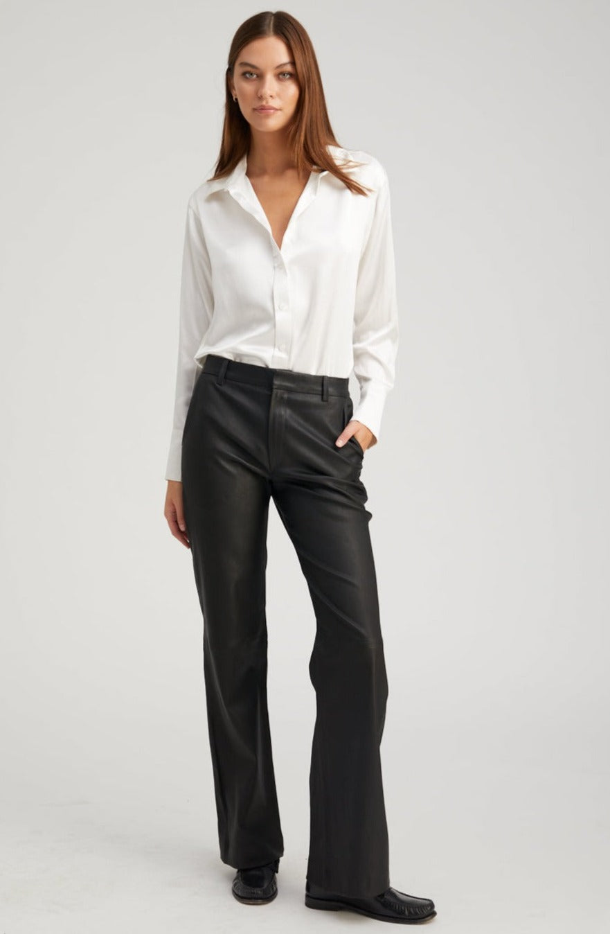 Black Leather Classic Trousers