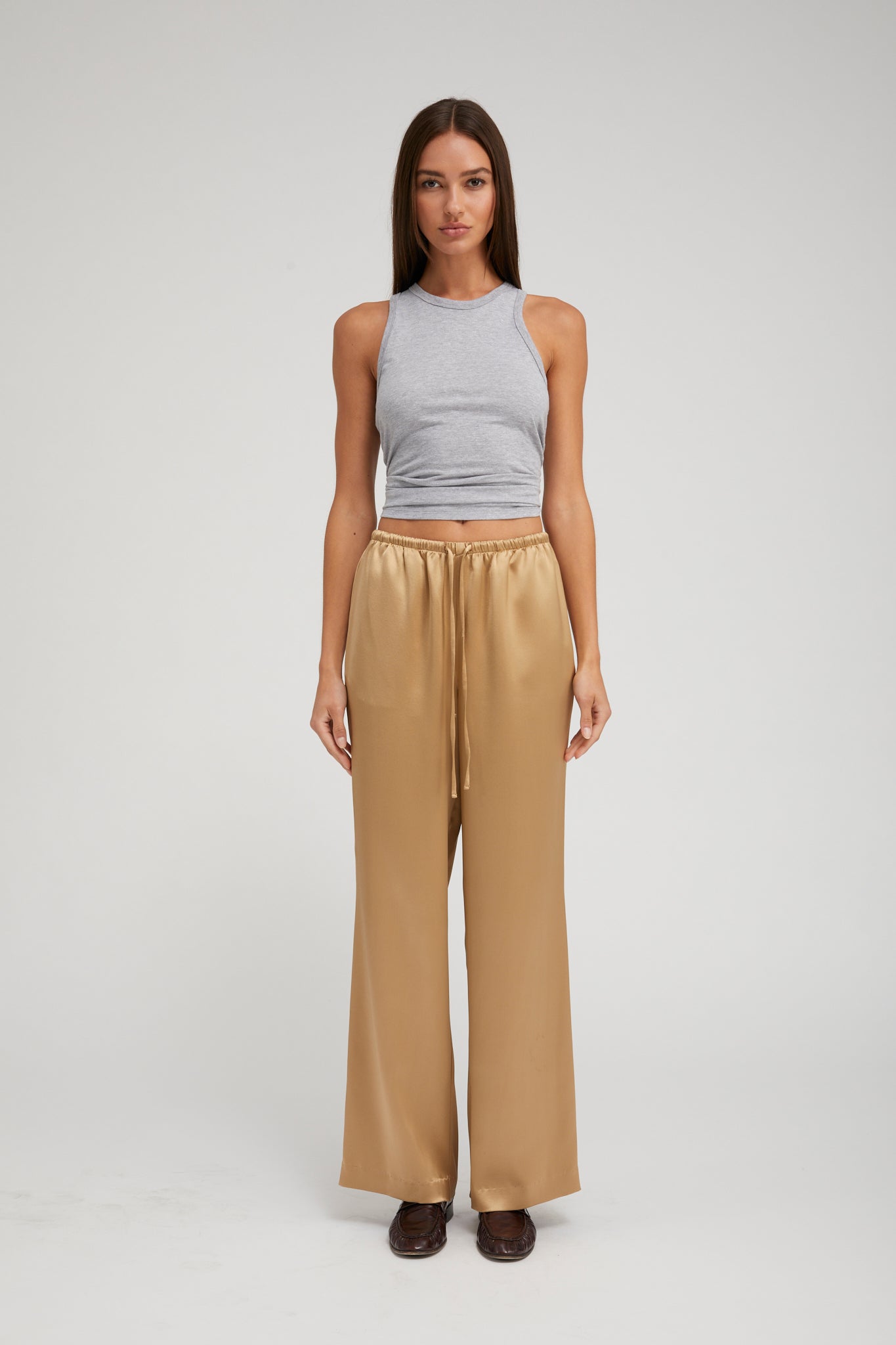 Khaki Silk Kauai Pants