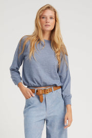 Steel Blue Cashmere Raglan Sweater