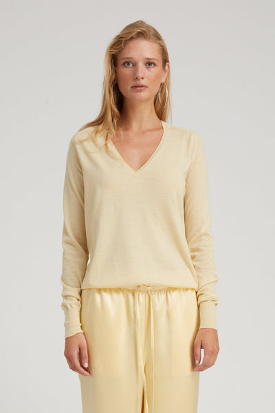 Butter Cashmere V-Neck Sweater