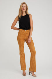 Nutmeg Suede 5 Pocket Micro Flare Pants
