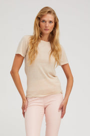 Sandstone Ultra Fine Cashmere Tee
