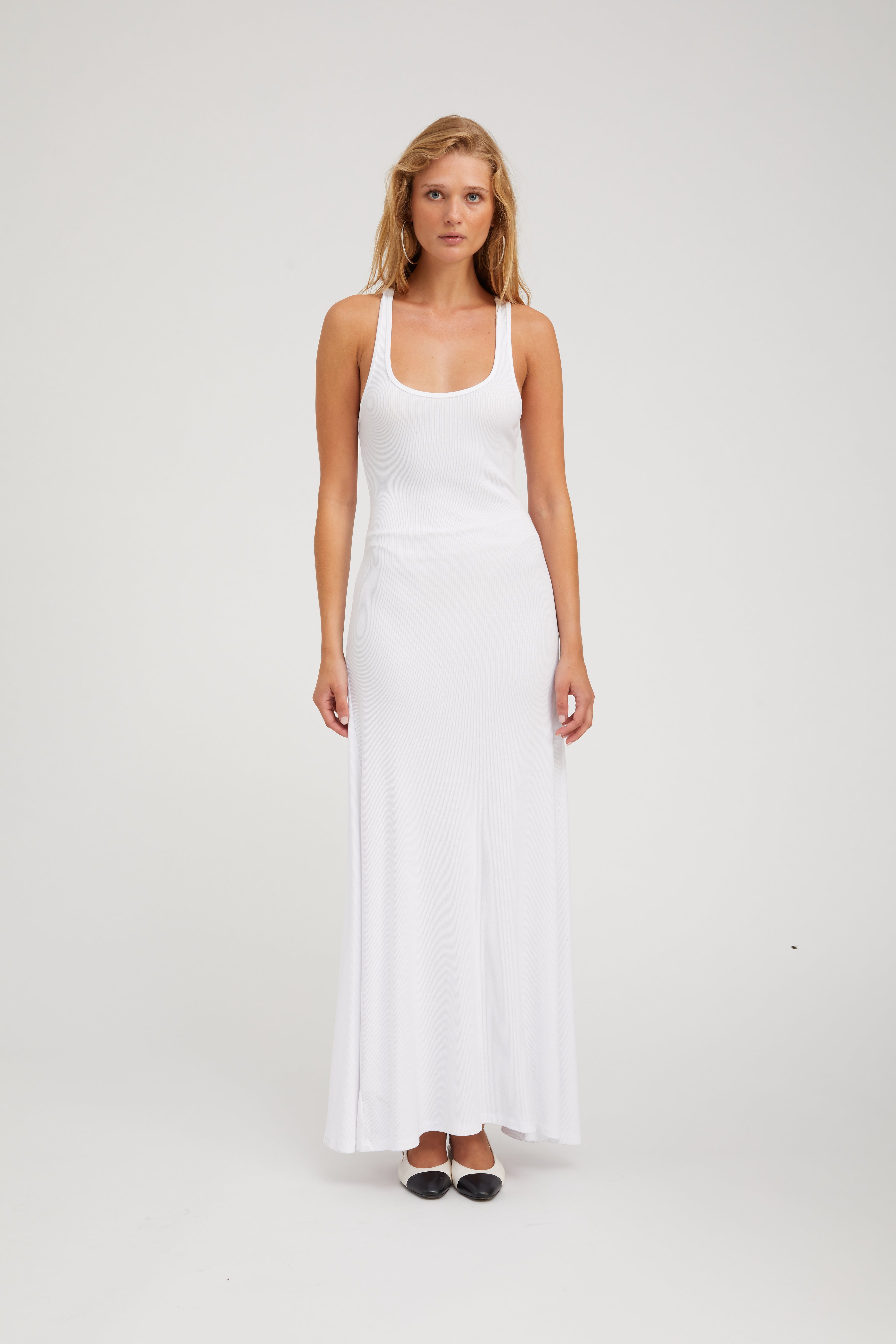 simple white maxi dress TANK MAXI DRESS WHITE, L / White by SPRWMN