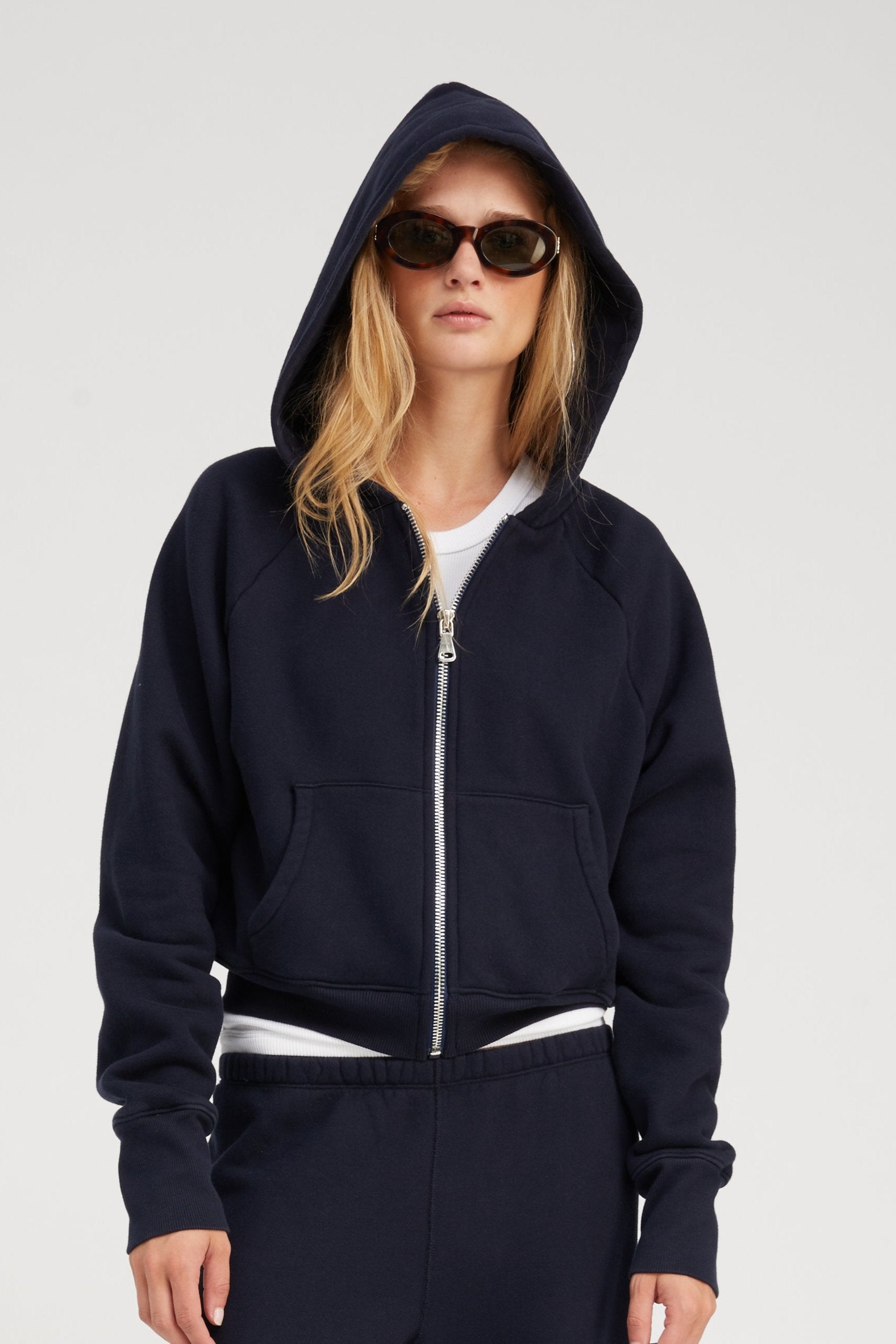 SHRUNKEN RAGLAN HOODIE NAVY – SPRWMN