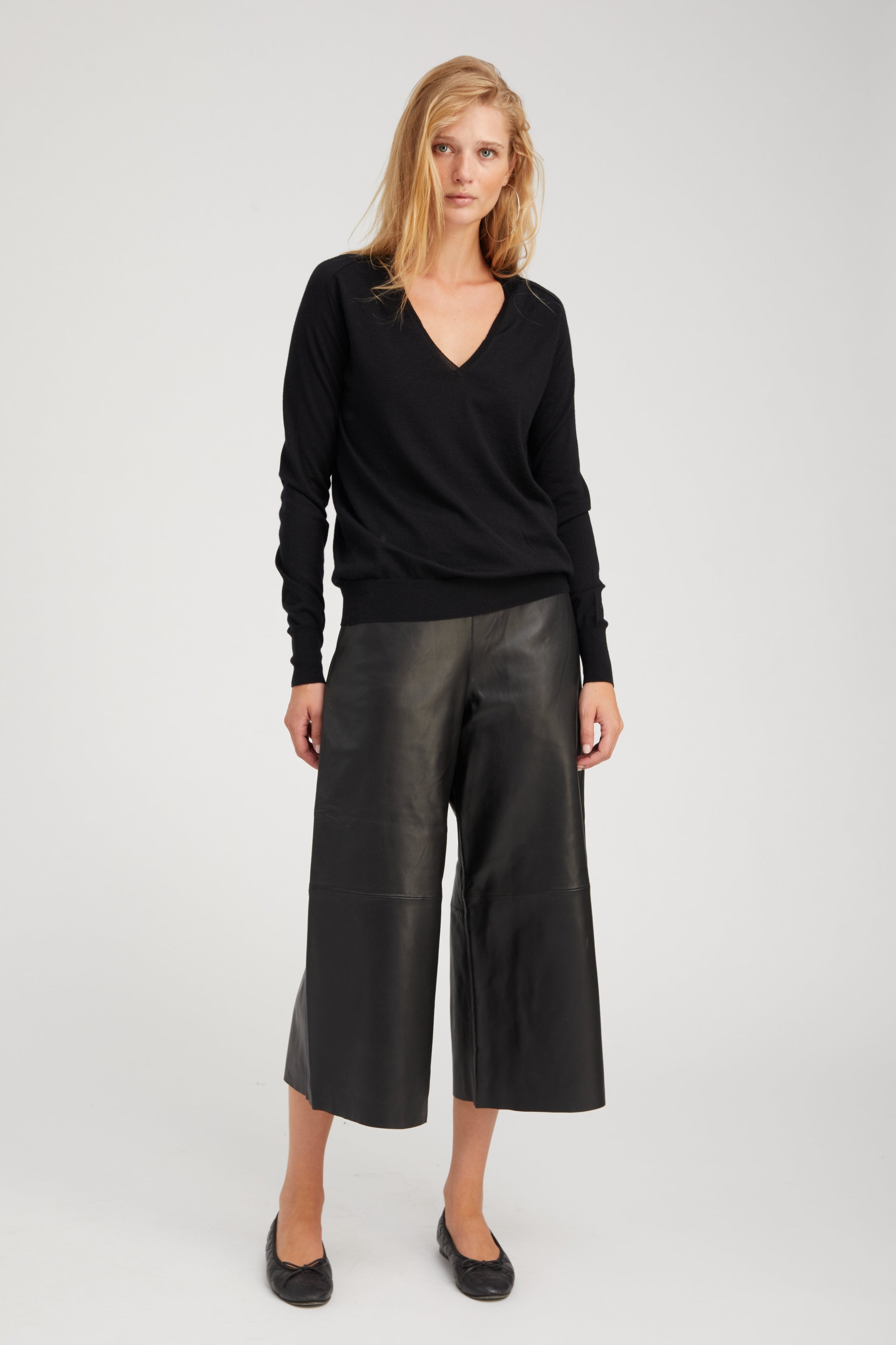 Black Leather Culotte Pants – SPRWMN