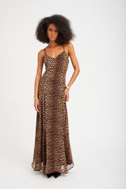 Jaguar Silk Bias Maxi Dress
