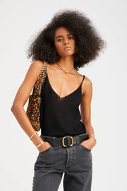 Black Tissue Cashmere Tank