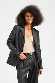 Black Leather Classic Blazer