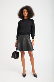 Black Leather Jane Skirt