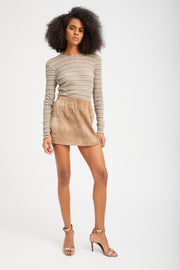 Sepia Suede Pull On Skirt