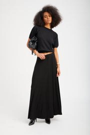 Black Rib Brigitte Maxi Skirt