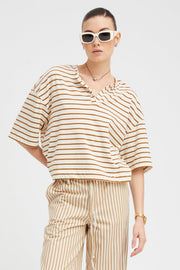 Camel Striped Henley
