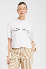 White Superwoman Boxy Tee