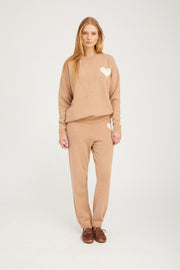 Almondine Cashmere Heart Logo Sweatshirt