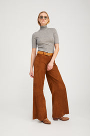 Suede 5 Pocket Wide Leg