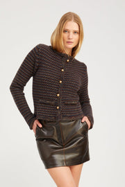Brown Stripe Cashmere Ingrid Jacket