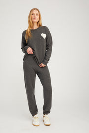 Grey Cashmere Heart Logo Sweatpants