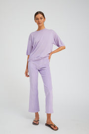 Ankle Flare Corduroy Pants with Princess Seams