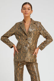 Tan Python Leather Classic Blazer
