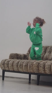 Kids Bright Green Heart Sweatshirt