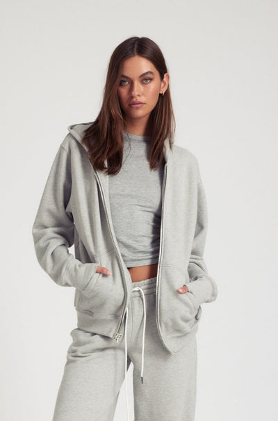 Heather Grey Zip Up Hoodie