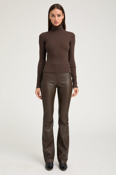 Chocolate Rib Long Sleeve Turtleneck