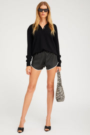 Athletic Leather Slip Shorts