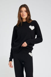 Black Cashmere Heart Logo Sweatshirt