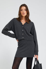 Charcoal Cashmere Mia Cardigan
