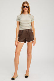 Leather Athletic Slip Shorts