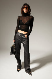 Black Leather Classic Trousers