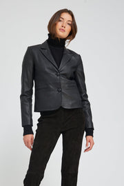 Black Leather Claire Blazer