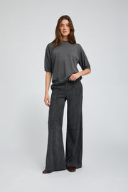 Suede Wide Leg Trousers