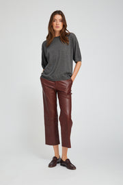 Leather Cropped Trousers