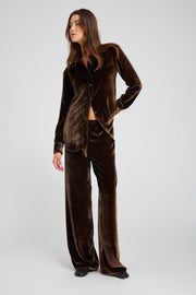 Silk Velvet Wide Leg Pants