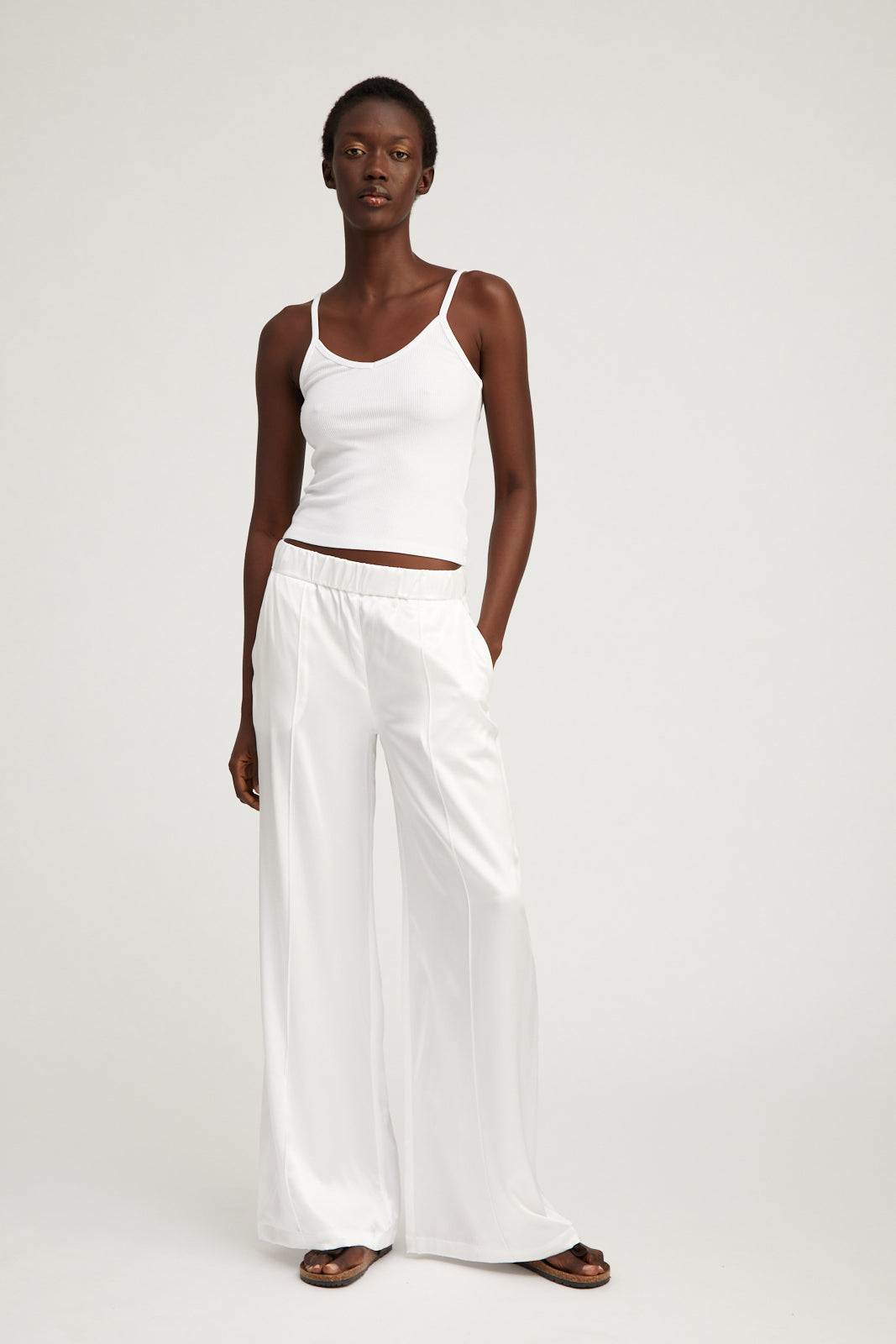 Wide Leg Pant w Pintucks OPTIC WHITE – SPRWMN