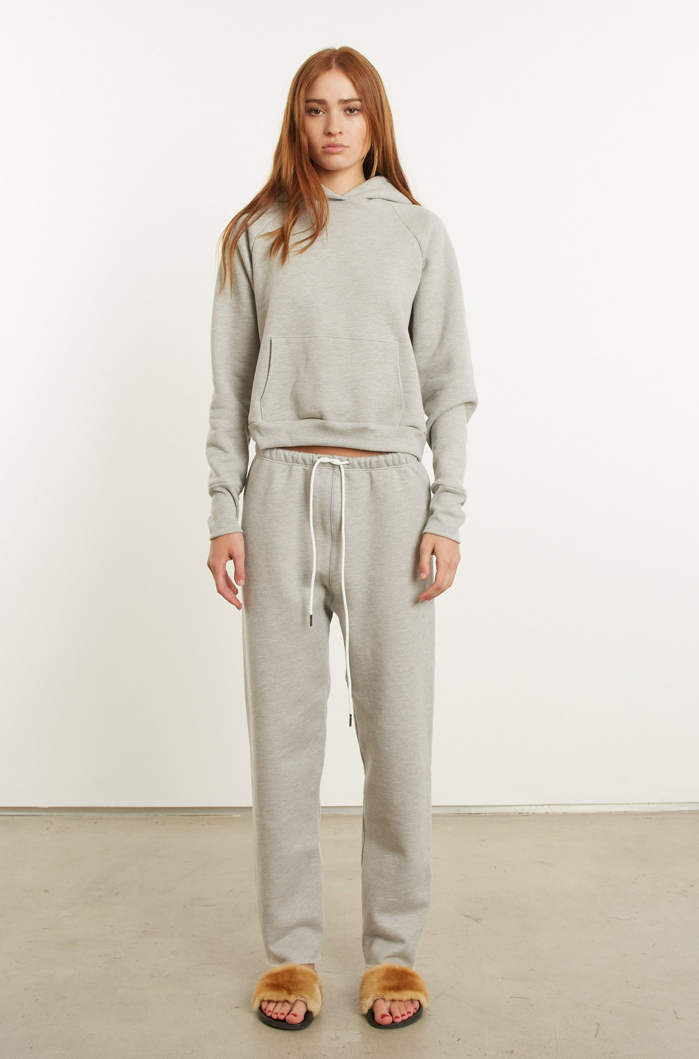 Heather Grey Cotton Easy Sweatpants