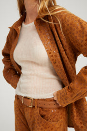 Elise Suede Button Down