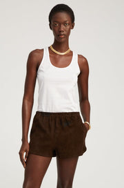 White Scooped Tank Top