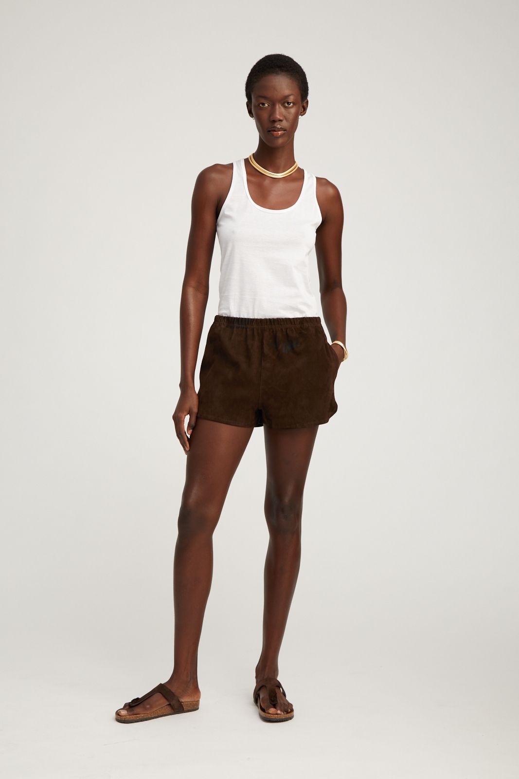 Americano Suede Slip Shorts