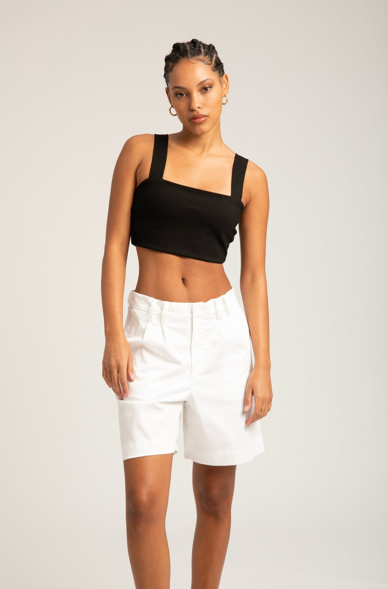 White Poplin Shorts
