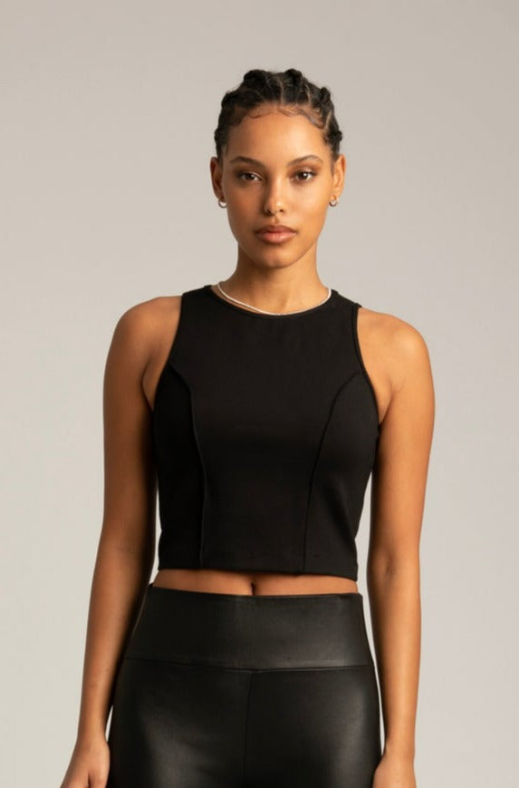 Black Audrey Top W/ Pintucks