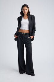 Charcoal Wool Oversized Blazer