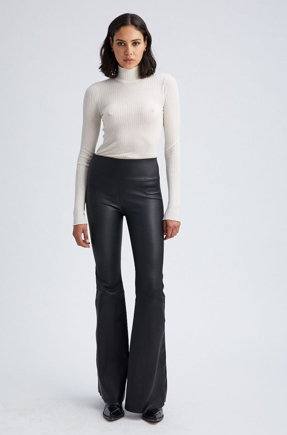 Chalk Cashmere Mock Neck
