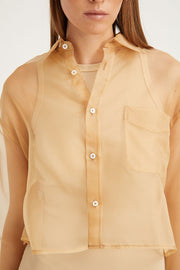Sahara Organza Cropped Button Down