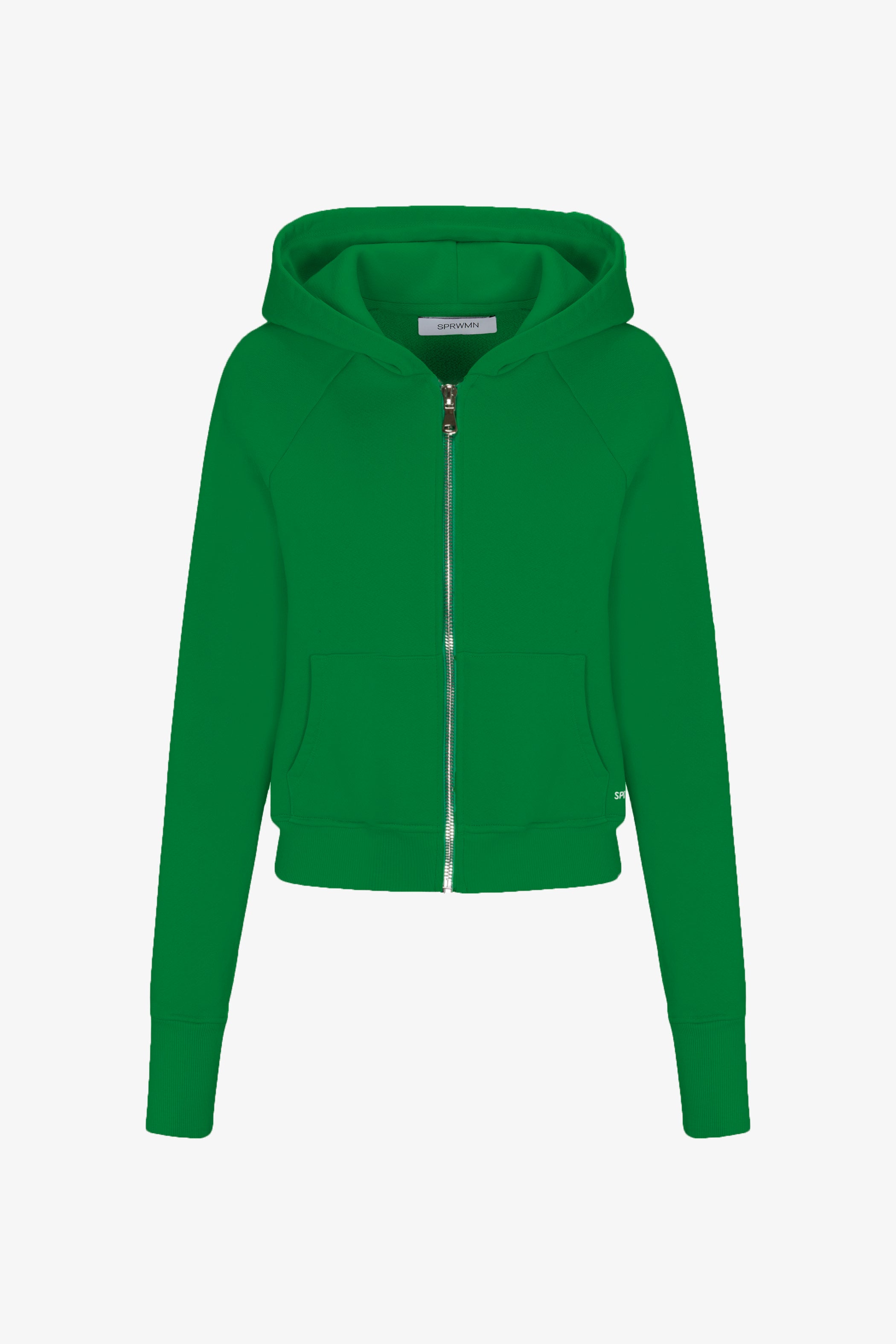 Shrunken Zip-Up Cotton Hoodie