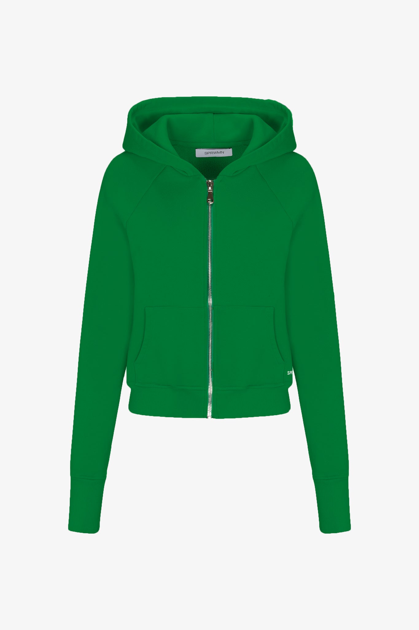 Shrunken Zip-Up Cotton Hoodie