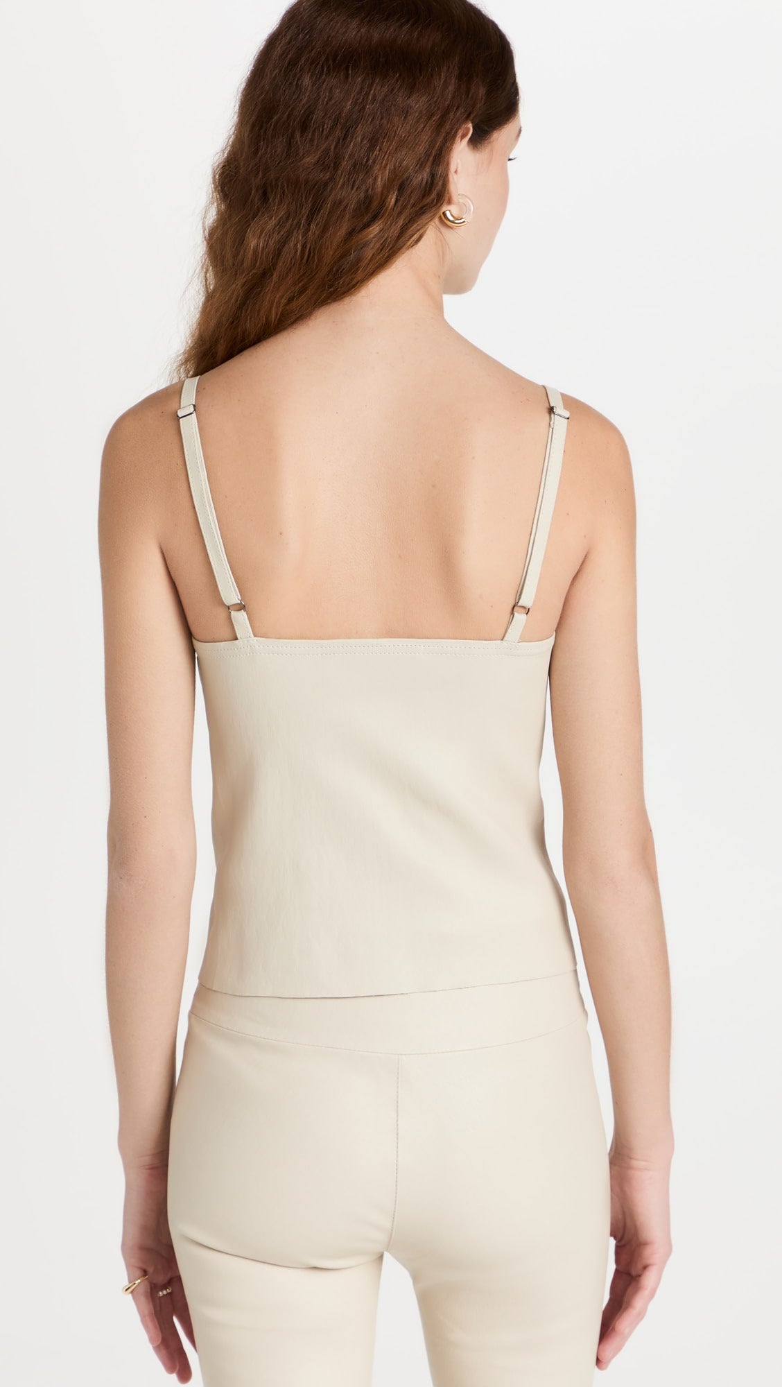 Ecru Leather Camisole Tank