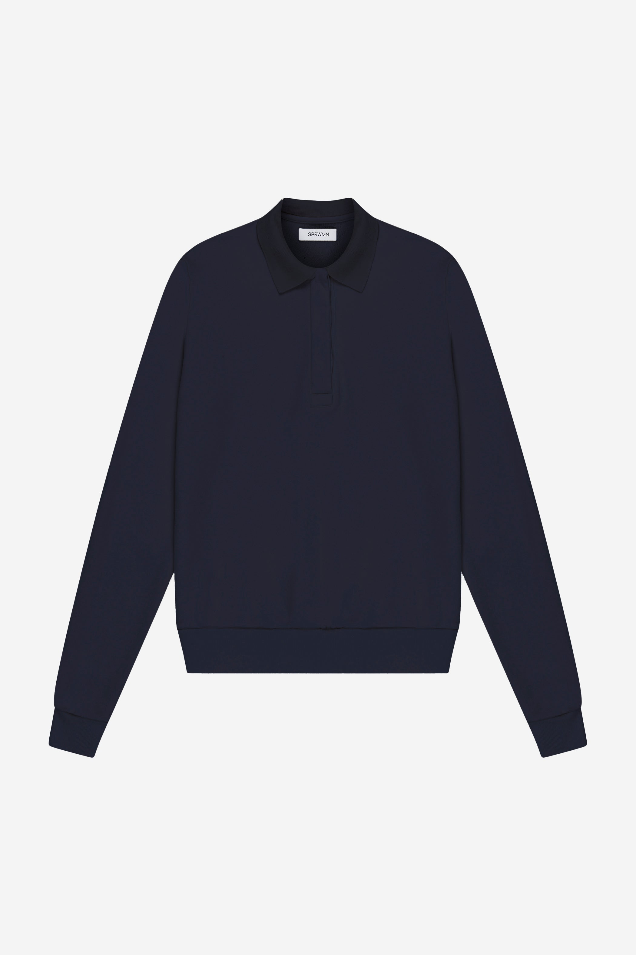 Cotton Terry Polo Sweatshirt